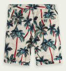 Scotch & Soda - Men's Stuart Printed Shorts - Herre - Off White/Palmtree