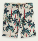 Scotch & Soda - Men's Stuart Printed Shorts - Herre - Off White/Palmtree
