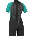 O'Neill - Women's Reactor II 2mm Back Zip S/S Spring Våddragt - Dame - Black/Light Aqua