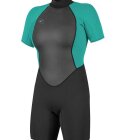 O'Neill - Women's Reactor II 2mm Back Zip S/S Spring Våddragt - Dame - Black/Light Aqua