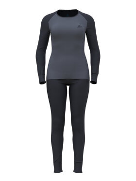 Odlo - Women's Active Warm Eco Skiundertøjssæt - Dame - India Ink/Folkstone Gray