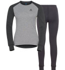 Odlo - Women's Active Warm Eco Skiundertøjssæt - Dame - Dark Grey Melange/Grey Melange