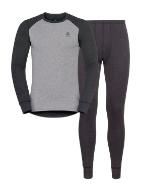 Odlo - Men's Active Warm Eco Skiundertøjssæt - Herre - Dark Grey Melange/Grey Melange