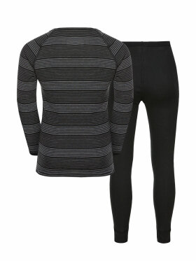 Odlo - Kids Active Warm Base Layer Skiundertøjssæt - Børn - Black/Grey Melange