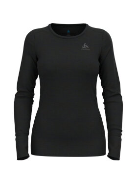 Odlo - Women's Natural Merinould 200g/m2 Crew Neck skiundertrøje - Dame - Black