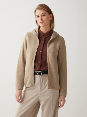 Colmar - Women's Wool Blend Hooded Sweater - Dame - Camel (lysebrun)