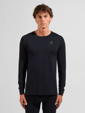 Odlo - Men's Natural Merinould 200g/m2 Crew Neck Skiundertrøje - Herre - Black