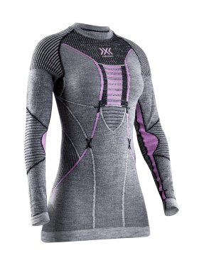 X-bionic - Women's Merino Baselayer Skiundertrøje - Dame - Black/Grey/Magnolia