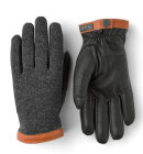 Hestra - Deerskin Wool Tricot Handske - Herre - Charcoal/Black