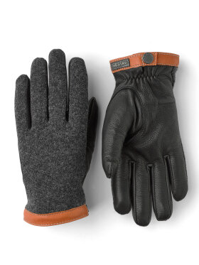 Hestra - Deerskin Wool Tricot Handske - Herre - Charcoal/Black