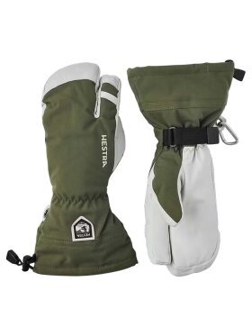 Hestra - Army Leather Heli 3-finger Skihandsker - Unisex - Olive