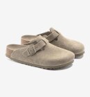 Birkenstock - Boston Lukket Ruskindssandaler - Unisex - Faded Khaki - Smal