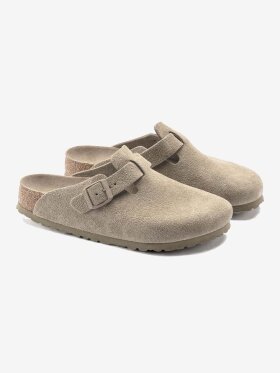 Birkenstock - Boston Lukket Ruskindssandaler - Unisex - Faded Khaki - Smal