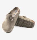 Birkenstock - Boston Lukket Ruskindssandaler - Unisex - Faded Khaki - Smal