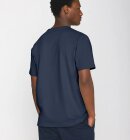 KnowledgeCotton Apparel - Men's Loke Badge T-shirt - Herre - Insigna Blue Melange