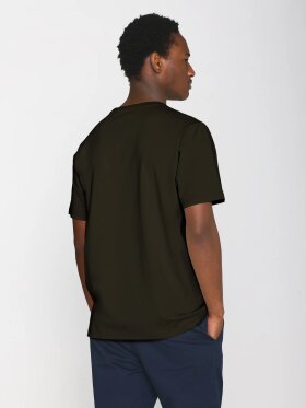 KnowledgeCotton Apparel - Men's Loke Badge T-shirt - Herre - Green Melange