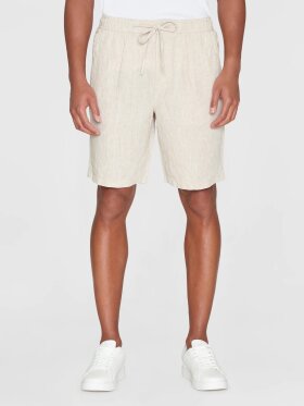 KnowledgeCotton Apparel - Men's Loose Hør Shorts - Herre - Light feather gray