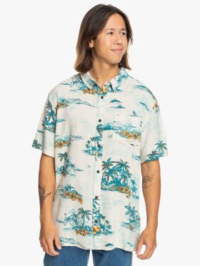 Quiksilver - Men's Longmanhill Short Sleeve Skjorte - Herre - Birch