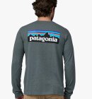 Patagonia - Men's Long-Sleeve P-6 Logo Responsibili T-shirt - Herre - Utility Blue