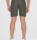 KnowledgeCotton Apparel - Men's Regular Hør Shorts - Herre - Burned Olive