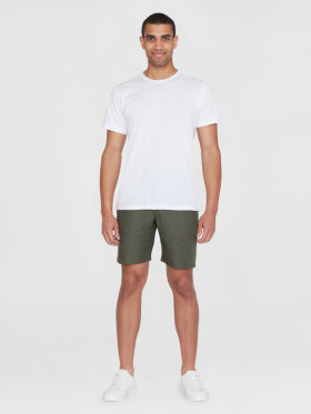 KnowledgeCotton Apparel - Men's Regular Hør Shorts - Herre - Burned Olive