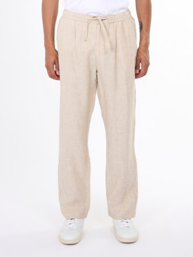 KnowledgeCotton Apparel - Men's Fig Loose Hør Pants - Herre - Light Feather Gray