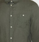 KnowledgeCotton Apparel - Men's Regular Hør Shirt - Herre - Burned Olive