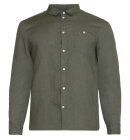 KnowledgeCotton Apparel - Men's Regular Hør Shirt - Herre - Burned Olive