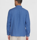 KnowledgeCotton Apparel - Men's Regular Hør Shirt - Herre - Moonlight Blue