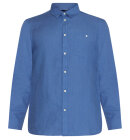 KnowledgeCotton Apparel - Men's Regular Hør Shirt - Herre - Moonlight Blue