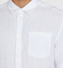 KnowledgeCotton Apparel - Men's Regular Hør Short Sleeve Shirt - Herre - Bright White