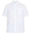 KnowledgeCotton Apparel - Men's Regular Hør Short Sleeve Shirt - Herre - Bright White