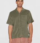 KnowledgeCotton Apparel - Men's Terry Short Sleeve Shirt - Herre - Burned Olive