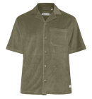 KnowledgeCotton Apparel - Men's Terry Short Sleeve Shirt - Herre - Burned Olive