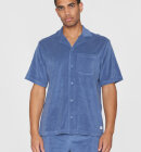 KnowledgeCotton Apparel - Men's Terry Short Sleeve Shirt - Herre - Moonlight Blue