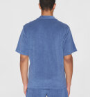 KnowledgeCotton Apparel - Men's Terry Short Sleeve Shirt - Herre - Moonlight Blue