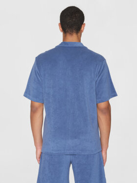 KnowledgeCotton Apparel - Men's Terry Short Sleeve Shirt - Herre - Moonlight Blue
