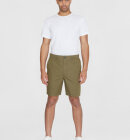 KnowledgeCotton Apparel - Men's Fig Loose Poplin Shorts - Herre - Burned Olive