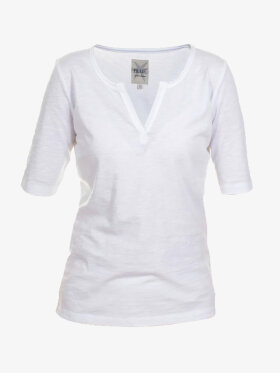 Blue Sportswear - Abba Dyb V-halset Flamé T-shirt - Dame - White