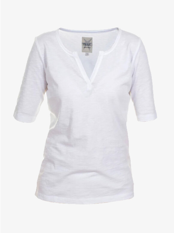 Blue Sportswear - Abba Dyb V-halset Flamé T-shirt - Dame - White