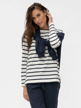 Blue Sportswear - Asma Langærmet Striped Bluse - Dame - Ecru/New Navy
