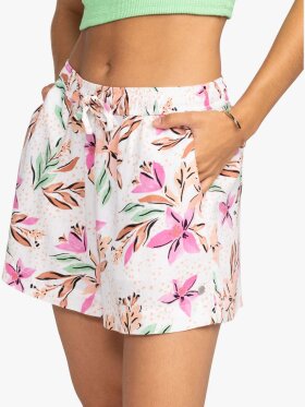 Roxy - Women's Lekeitio Break Beach Shorts - Dame - Snow White Tropical