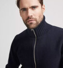 Holebrook - Men's Måns Knitted Zip Windproof Sweater - Herre - Navy