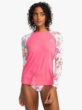 Roxy - Women's Printed Long Sleeve UV T-shirt - Dame - White Happy Tropical