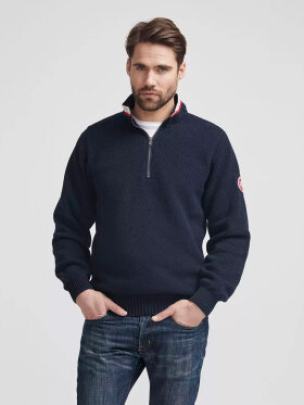 Holebrook - Men's Classic Rib Windproof Halfzip Sweater - Herre - Navy