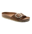 Birkenstock - Women's Madrid Big Buckle Læder Sandaler (smal model) - Dame - Cognac