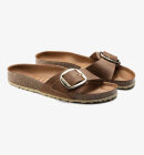 Birkenstock - Women's Madrid Big Buckle Læder Sandaler (smal model) - Dame - Cognac