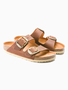 Birkenstock - Women's Arizona Big Buckle Læder Sandaler (smal model) - Dame - Cognac