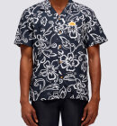 Sundek - Men's Allov Hibiscus SS Shirt - Herre - Vintage Black