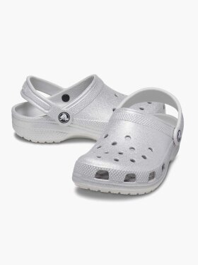 Crocs - Toddler Classic Glitter Clog Crocs - Børn (19-28) - Silver Glitter